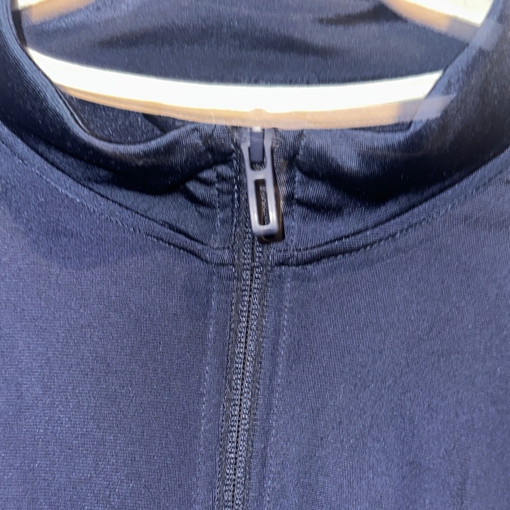 Adidas Men's Dark Blue Jacket with White Accents - Picture 5 of 6